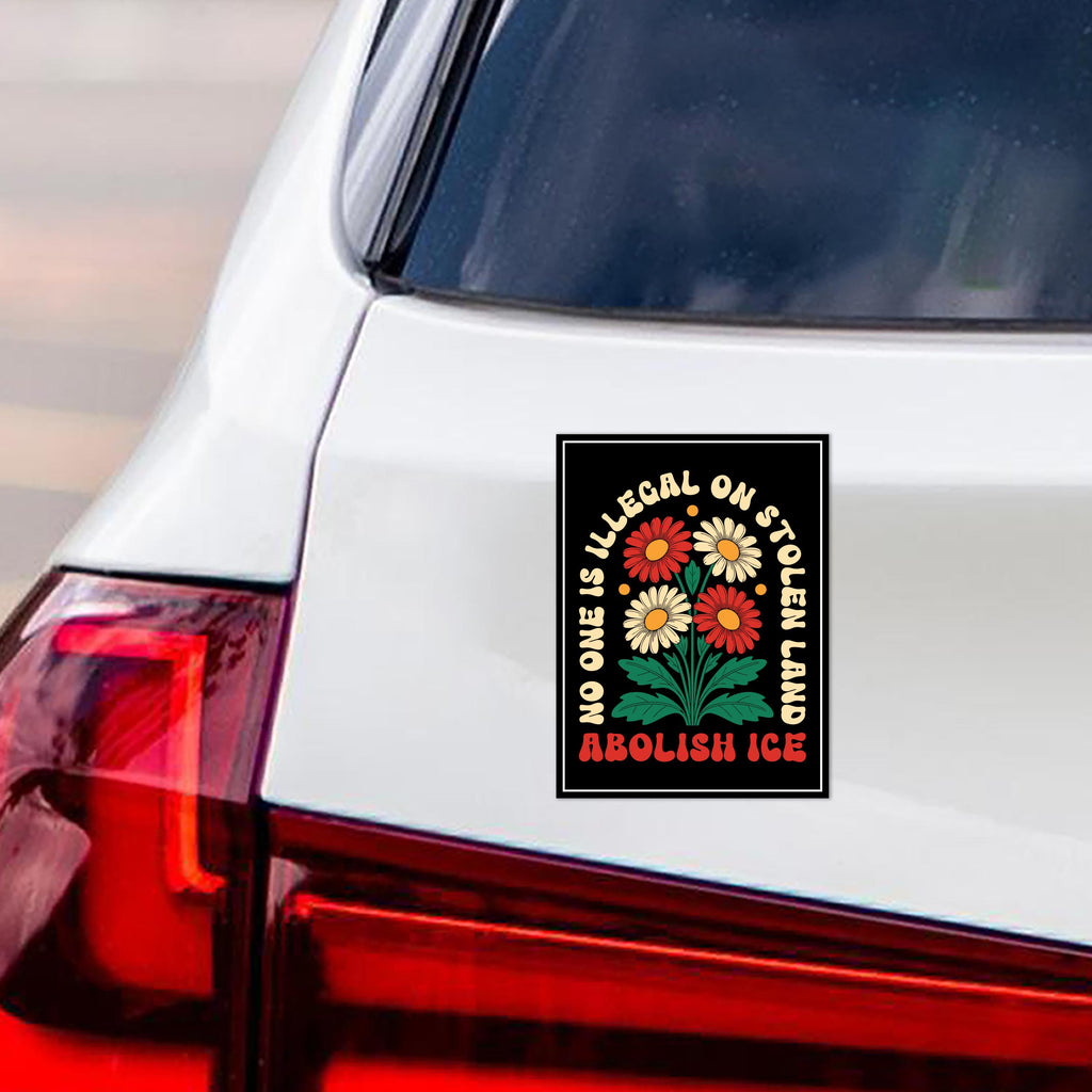 Abolish ICE No One Is Illegal Magnet, Resist Hate, Anti-Trump, Resist Racism Car Magnet, Resist Fascism Vehicle Decal, 6" x 4.5"