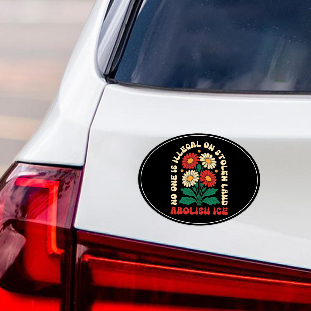 Abolish ICE No One Is Illegal Magnet, Resist Hate Magnet, Anti-Trump, Resist Racism Car Magnet, Resist Fascism Vehicle Magnet, 6" x 4.5"