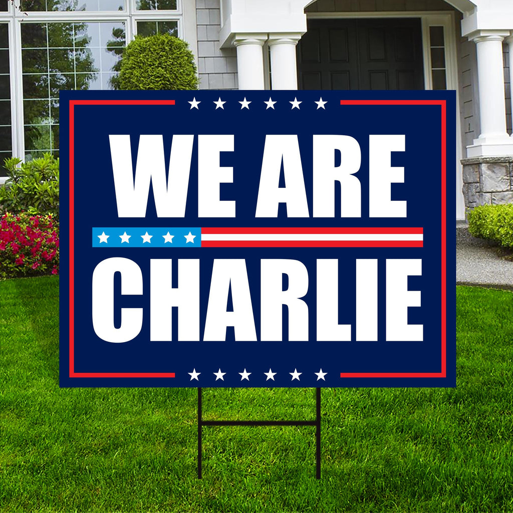 Justice for Charlie Yard Sign, A True Patriot Charlie Kirk Sign, Charlie Kirk Is My Hero Sign, Charlie Kirk Freedom Sign with Metal H-Stake