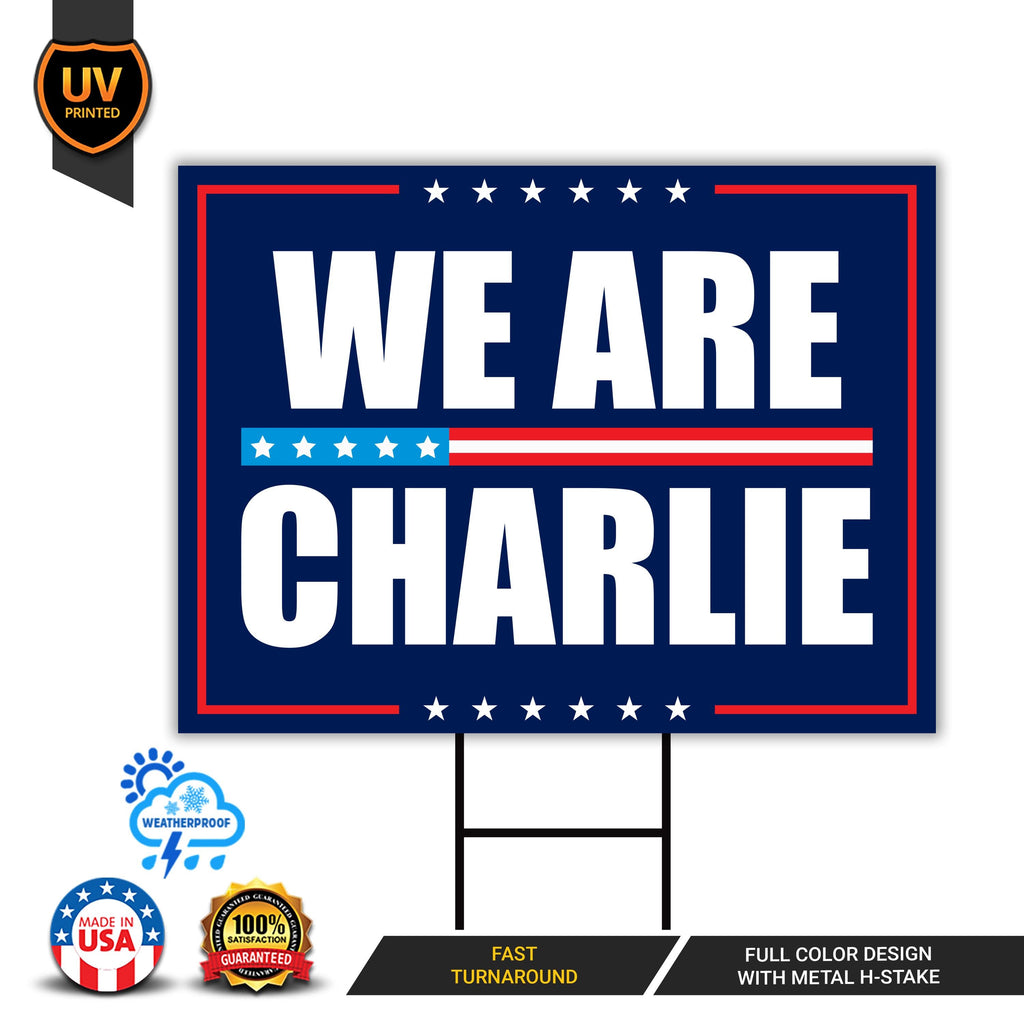 Justice for Charlie Yard Sign, A True Patriot Charlie Kirk Sign, Charlie Kirk Is My Hero Sign, Charlie Kirk Freedom Sign with Metal H-Stake
