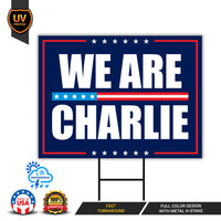 Justice for Charlie Yard Sign, A True Patriot Charlie Kirk Sign, Charlie Kirk Is My Hero Sign, Charlie Kirk Freedom Sign with Metal H-Stake