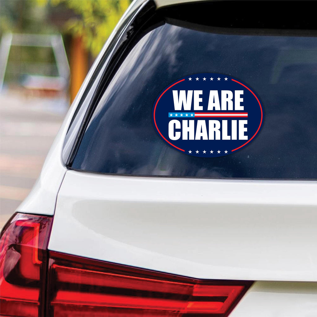 Justice for Charlie Vinyl Sticker, A True Patriot Charlie Kirk, Charlie Kirk Freedom, Charlie Kirk Is My Hero Bumper Sticker, 6" x 4.5"