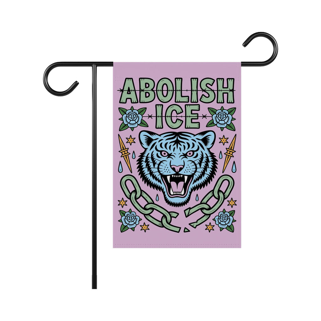 Abolish ICE Garden Flag, 12x18 Inch Double Sided, Democracy Not Oligarchy, Anti-Trump Flag, Resist Racism, Resist Fascism