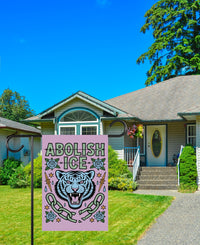 Abolish ICE Garden Flag, 12x18 Inch Double Sided, Democracy Not Oligarchy, Anti-Trump Flag, Resist Racism, Resist Fascism