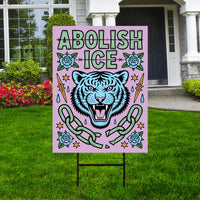 Abolish ICE Yard Sign, Keep the Immigrants, Deport the Racists Lawn Sign, Anti-Trump, Resist Fascism Yard Sign with Metal H-Stake