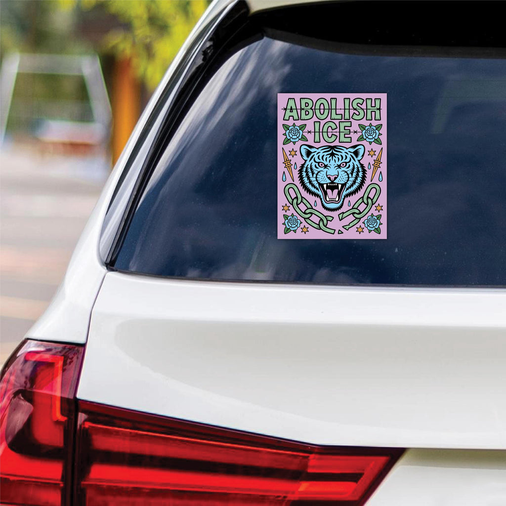 Abolish ICE No One Is Illegal Protest Vinyl Sticker, Resist Hate Decal, Anti-Trump Resistance, Resist Fascism Car Bumper Sticker, 6" x 4.5"