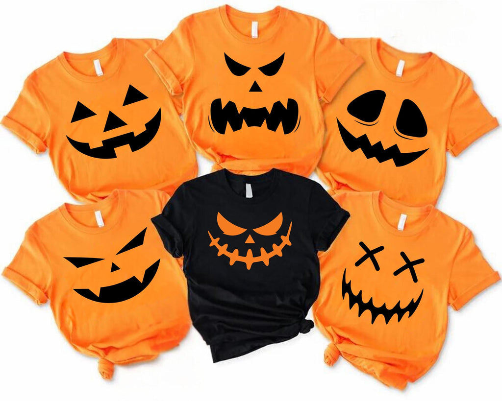 Pumpkin Faces Halloween Sweatshirt, Funny Halloween Shirt, Funny Spooky Season Sweatshirt