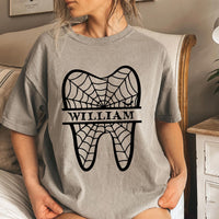 Personalized Halloween Tooth Shirt, Dental Squad Funny Shirt, Dental Hygienist Fall Tee