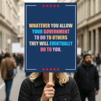 Abolish ICE No One Is Illegal Protest Sign, No Kings In America, Anti-Trump Resistance Political Protest Poster, Resist Fascism Rally Sign