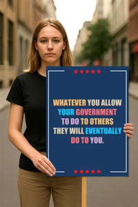 Abolish ICE No One Is Illegal Protest Sign, No Kings In America, Anti-Trump Resistance Political Protest Poster, Resist Fascism Rally Sign