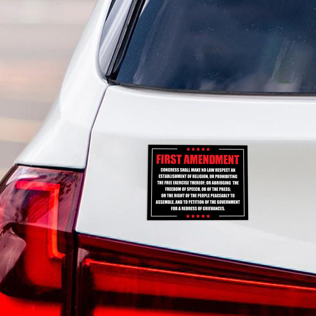 1st Amendment, Free Speech Constitution Magnet, No Kings, Anti-Trump, Resist Racism Car Magnet, Resist Fascism Vehicle Magnet, 6" x 4.5"