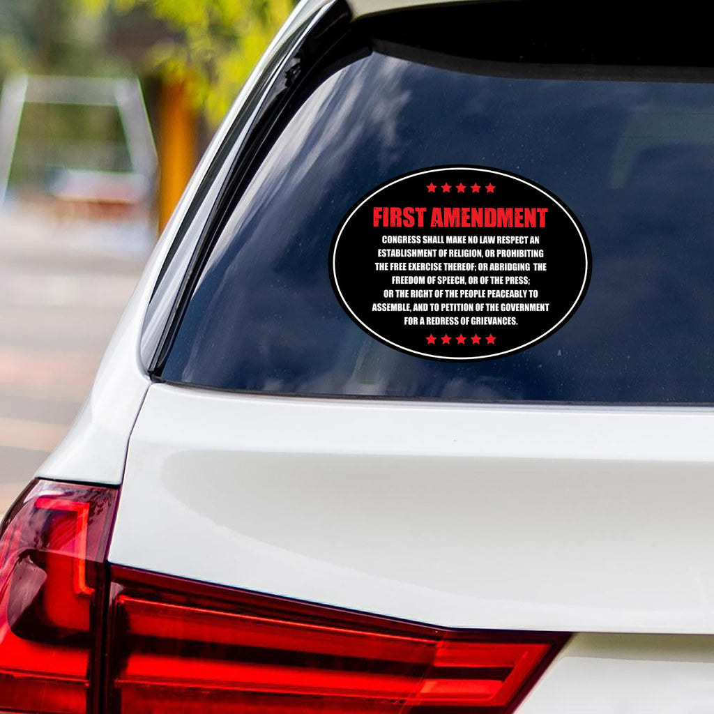 1st Amendment, Free Speech Constitution Protest Vinyl Sticker, Resist Hate Decal, Anti-Trump, Resist Fascism Car Bumper Sticker, 6" x 4.5"