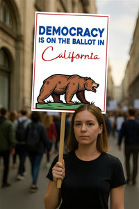 Yes on Prop 50 Protest Sign, Election Rigging Response Act Poster, Anti-Gerrymandering California Political Rally Activist Sign
