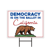 Yes on Prop 50 Yard Sign, Election Rigging Response Act, California Political Reform Sign, Anti-Gerrymandering Yard Sign with Metal H-Stake