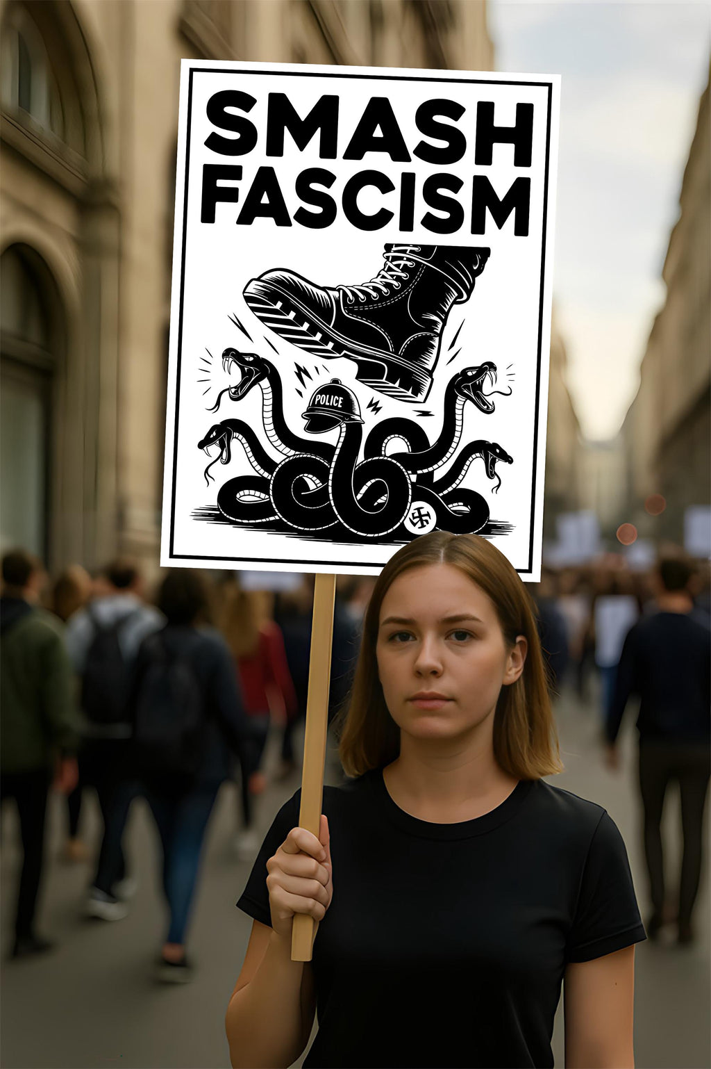 FIGHT FASCISM, No Kings In America Protest Sign, Anti-Trump Resistance, Democracies Have No Kings Political Activist Poster, Resist Fascism Rally Sign