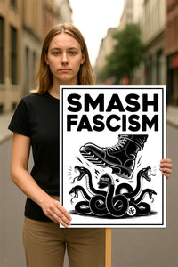 FIGHT FASCISM, No Kings In America Protest Sign, Anti-Trump Resistance, Democracies Have No Kings Political Activist Poster, Resist Fascism Rally Sign