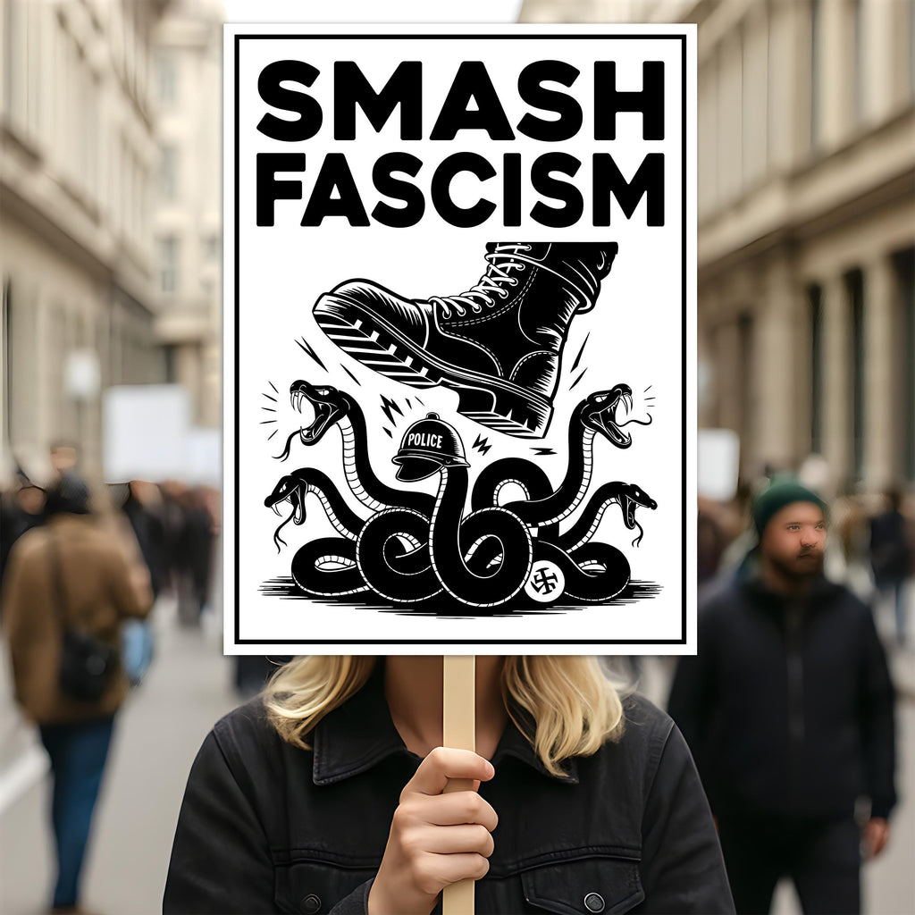 FIGHT FASCISM, No Kings In America Protest Sign, Anti-Trump Resistance, Democracies Have No Kings Political Activist Poster, Resist Fascism Rally Sign