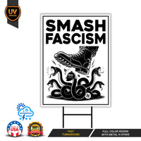 FIGHT FASCISM Yard Sign - No Kings In America Protest Sign, Anti-Trump Sign, Resist Racism, Resist Fascism Yard Sign with Metal H-Stake