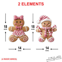 Gingerbread Boy and Girl Christmas Yard Signs, Xmas Lawn Decorations with Metal Stakes, Outdoor Holiday Pathway Garden Winter Porch Decor