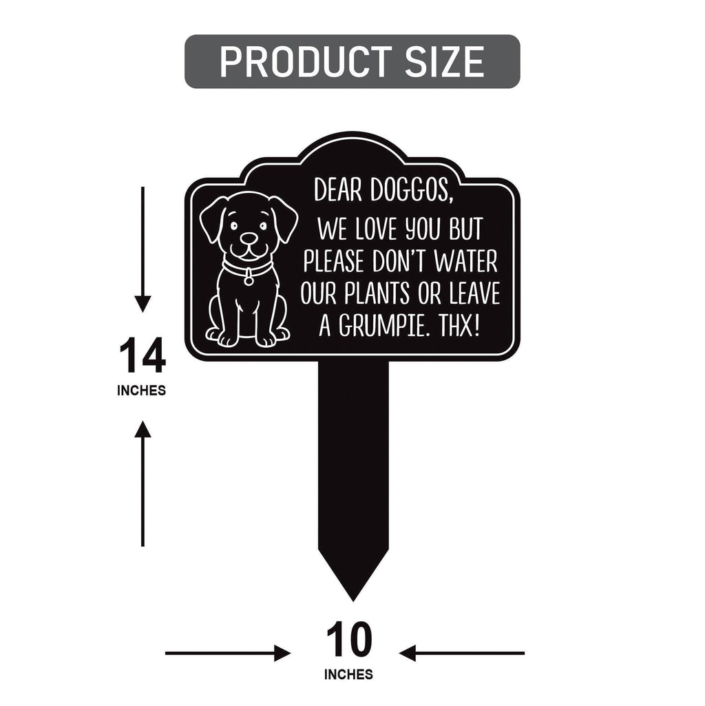 Please Keep Dogs Off Aluminum Yard Sign 10” x 14” - Rust-free Metal Sign for Lawn, Funny No Pooping Dog Yard Sign with Integrated Stake