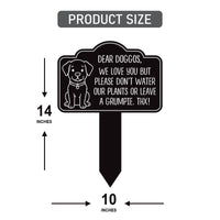 Please Keep Dogs Off Aluminum Yard Sign 10” x 14” - Rust-free Metal Sign for Lawn, Funny No Pooping Dog Yard Sign with Integrated Stake