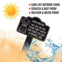 Please Keep Dogs Off Aluminum Yard Sign 10” x 14” - Rust-free Metal Sign for Lawn, Funny No Pooping Dog Yard Sign with Integrated Stake