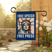Free Speech Free Press Protect Democracy Garden Flag, Double Sided, Resist Hate, Anti-Trump, Resist Racism, Resist Fascism, Political Flag