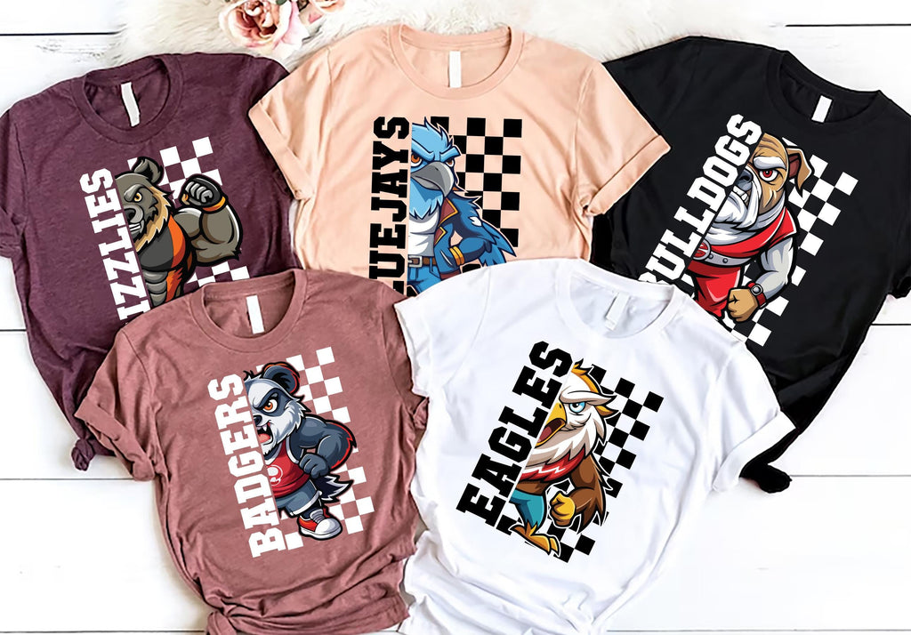 Custom School Spirit Shirt, Personalized Mascot Shirt, School Spirit Wear Tee