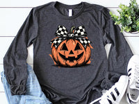 Coquette Fall Long Sleeve Shirt, Pumpkin Patch Bow Shirt, Autumn Coquette Tee