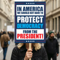 Protect Democracy, No Kings Protest Sign, Anti-Trump, Political Activist Poster, Rally Sign, Resist Fascism Protest Poster