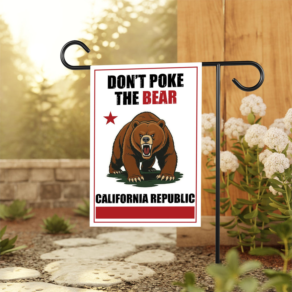 Don't Poke the Bear California Garden Flag, 12x18 Inch Double Sided, Anti-Trump Flag, Human Rights Flag, Anti Racism Flag, Anti Fascism Flag