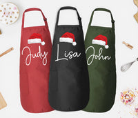 Custom Matching Christmas Apron, Adjustable Neck, Full-Length Personalized Christmas Kitchen Apron with Pockets, Christmas Mom Gift