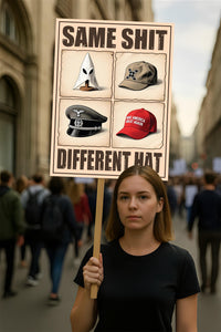 No Kings In America Protest Sign, Anti-Trump, Different Hats, Democracy Not Oligarchy Political Activist Poster Resist Fascism Rally Sign