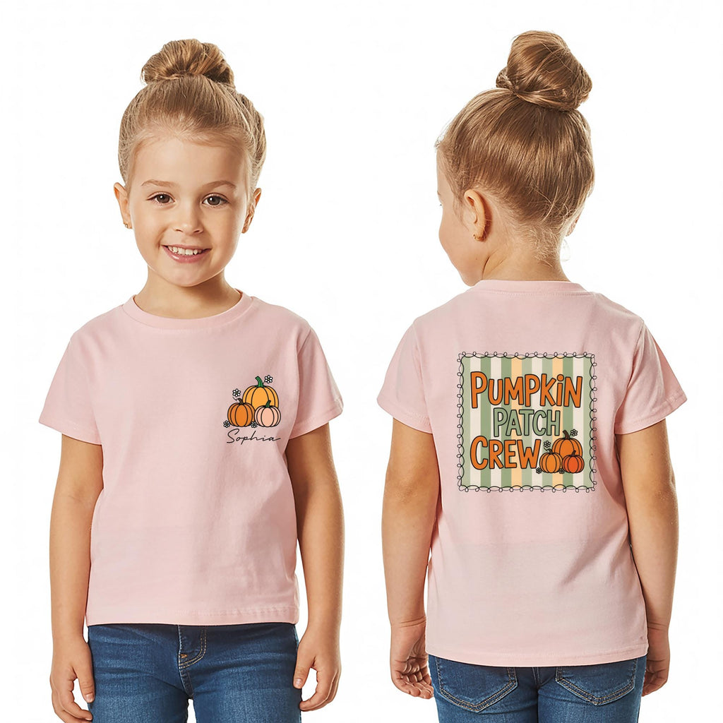 Personalized Pumpkin Patch Crew Shirt, Kids Fall Outfit Shirt, Thanksgiving Shirt, Pumpkin Pie Shirt, Toddler Cute Pumpkin Shirt, Front Back