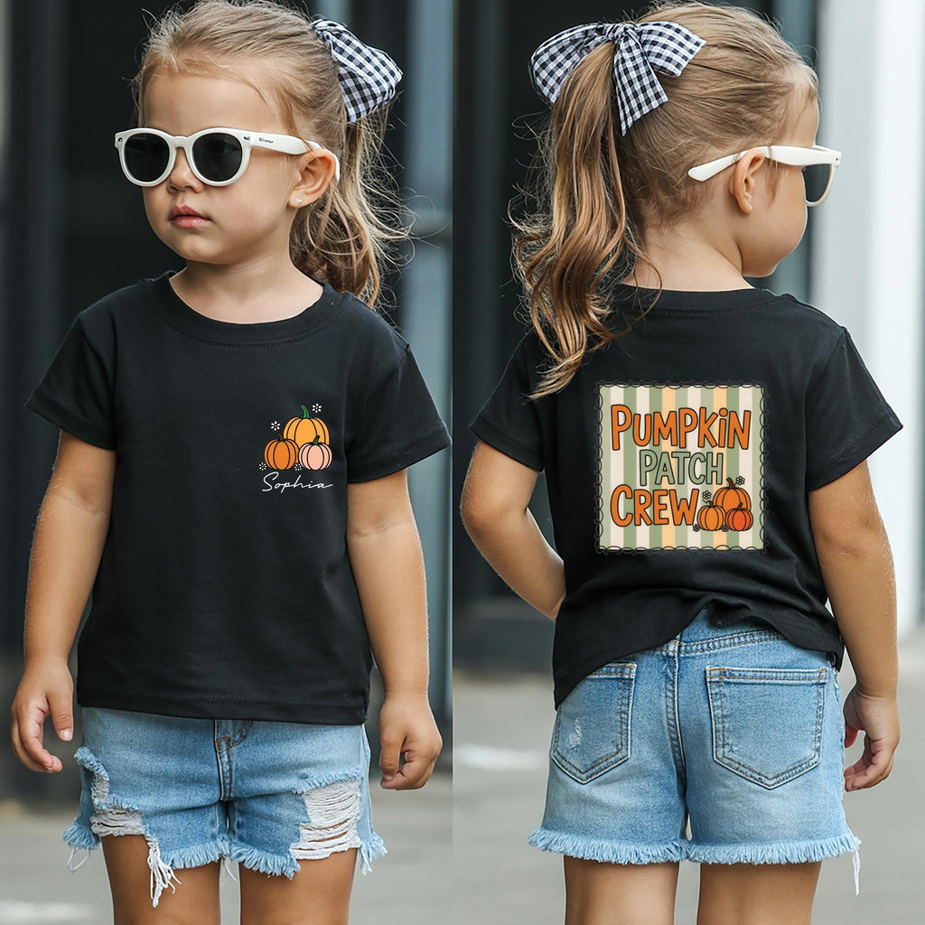 Personalized Pumpkin Patch Crew Shirt, Kids Fall Outfit Shirt, Thanksgiving Shirt, Pumpkin Pie Shirt, Toddler Cute Pumpkin Shirt, Front Back