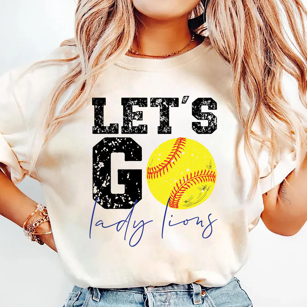 Let’s Go Softball Shirt with Team Name, Custom Softball Mom Shirt, Personalized Softball Spirit Wear Tee