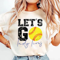 Let’s Go Softball Shirt with Team Name, Custom Softball Mom Shirt, Personalized Softball Spirit Wear Tee