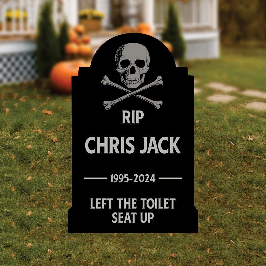 Personalized Halloween Tombstone Yard Signs, Custom Graveyard Decorations with Stakes, Funny Haunted House Outdoor Spooky Lawn Décor