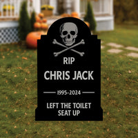 Personalized Halloween Tombstone Yard Signs, Custom Graveyard Decorations with Stakes, Funny Haunted House Outdoor Spooky Lawn Décor