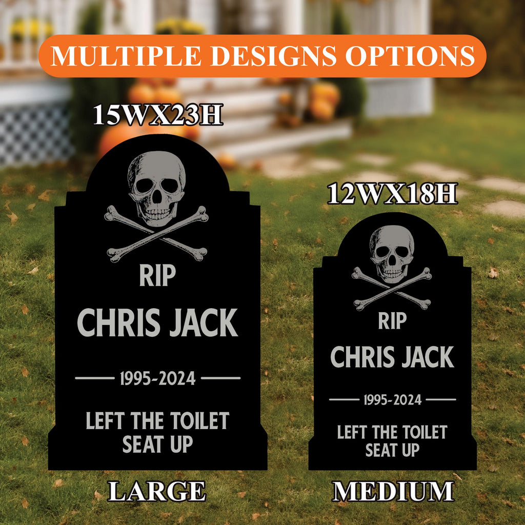 Personalized Halloween Tombstone Yard Signs, Custom Graveyard Decorations with Stakes, Funny Haunted House Outdoor Spooky Lawn Décor