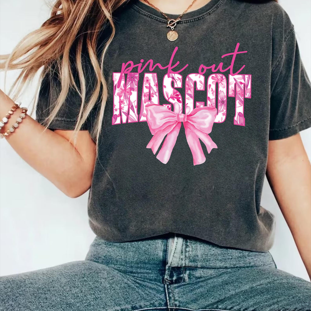 Custom Pink Out Mascot Shirt, Breast Cancer Awareness Game Day Shirt, Custom School Spirit Tee