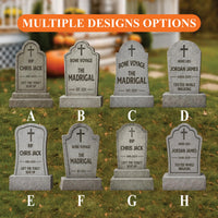 Personalized Halloween Tombstone Yard Signs, Custom Graveyard Decorations with Stakes, Funny Haunted House Outdoor Spooky Lawn Décor