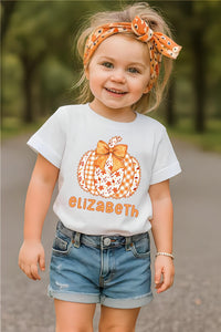 Custom Kid Fall Name Shirt, Custom Pumpkin Shirt with Name, Pumpkin Fall Toddler Tee