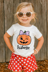 Personalized Kids Halloween Name Shirt, Toddler Boy Girl Halloween Shirt, Custom Name Pumpkin Tee, Kids Fall Shirt for Boys and Girls