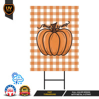 Anti-Trump Autumn Pumpkin Yard Sign, Subtle Political Protest Lawn Sign, Thanksgiving Resist Fascism Harvest Fall Yard Sign with H-Stake