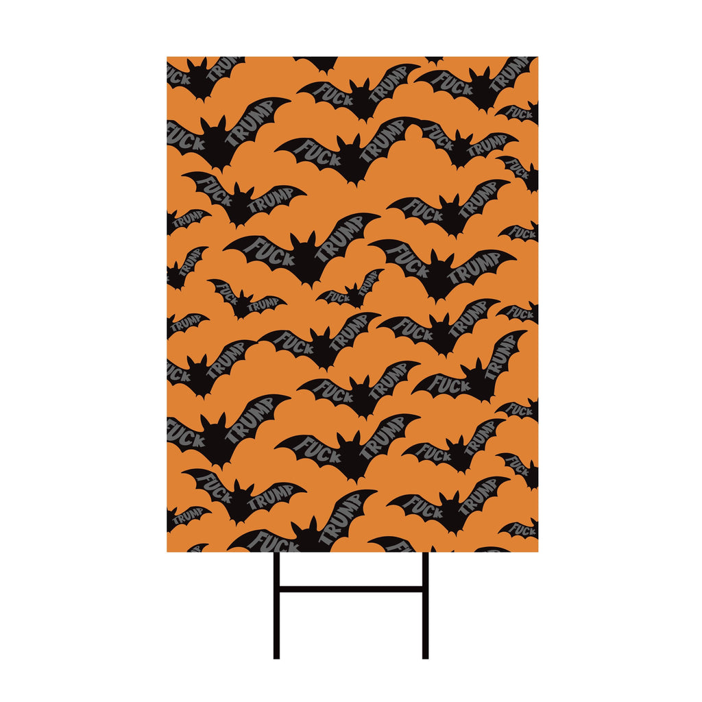 Anti-Trump Spooky Bat Yard Sign, Subtle Political Protest Lawn Sign, Halloween Resist Fascism Harvest Fall Yard Sign with H-Stake