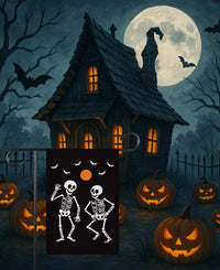 Subtle Anti-Trump Halloween Skeleton Garden Flag, Spooky Season Resist Fascism Yard Flag, Subtle Political Decor, Harvest Fall Outdoor Flag
