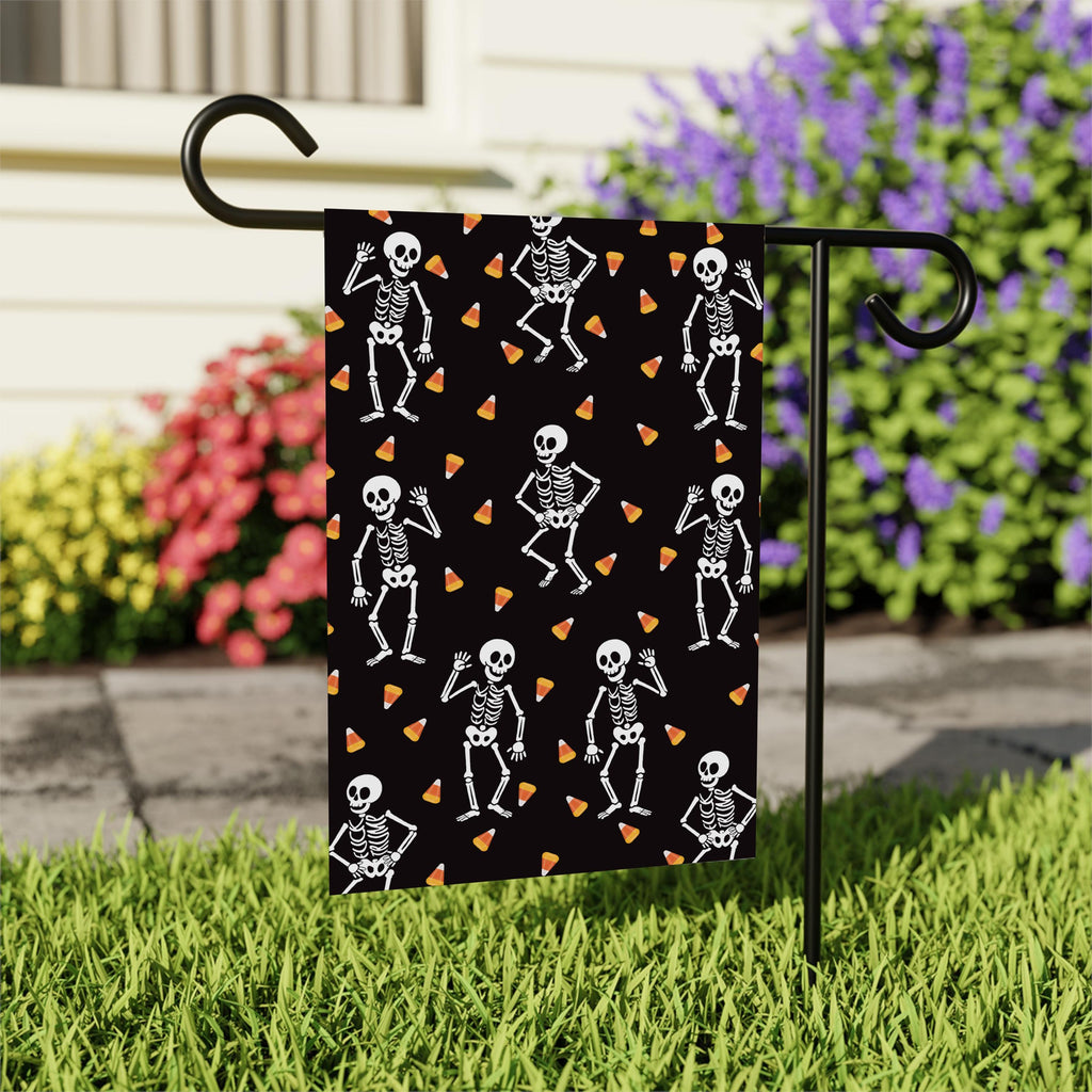 Subtle Anti-Trump Halloween Skeleton Garden Flag, Spooky Season Resist Fascism Yard Flag, Subtle Political Decor, Harvest Fall Outdoor Flag