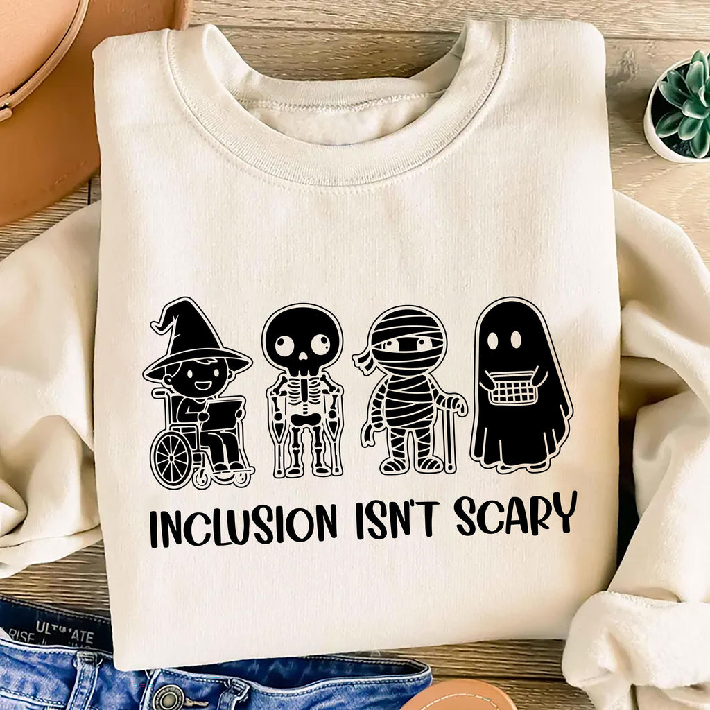 Inclusion Isn’t Scary Halloween Sweatshirt, SLP Halloween Shirt, Special Ed Teacher Sweatshirt