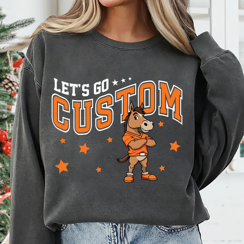 Custom Mascot Retro Sweatshirt, Booster School Spirit Shirt, Cheer Team Mascot Sweatshirt